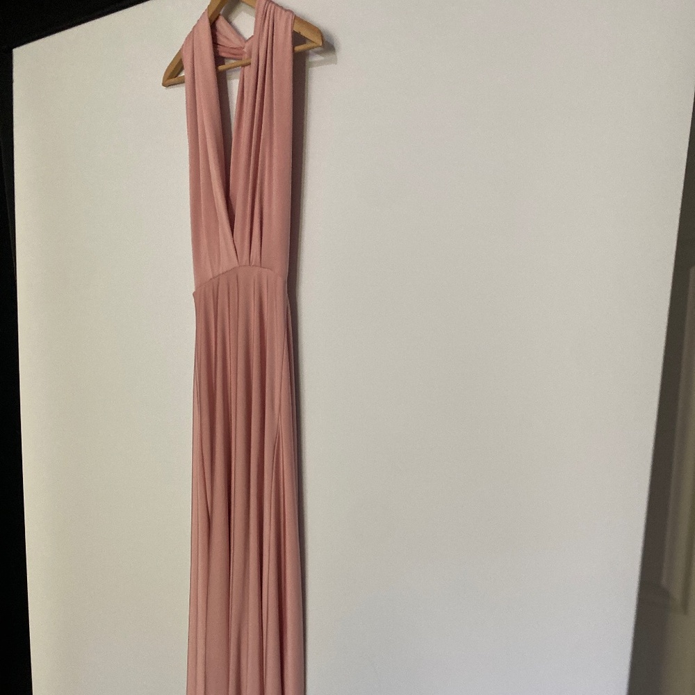 Lulu’s XS Always Stunning Convertible Blush Pink Maxi Dress - Picture 9 of 16